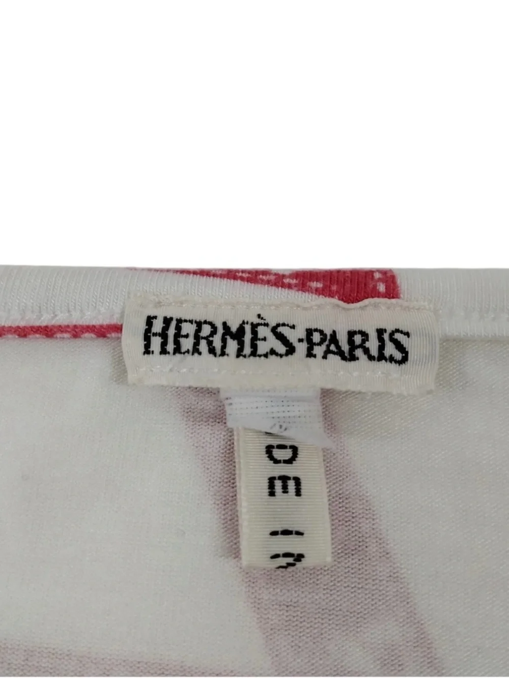 VINTAGE HERMES Red & White Grid-Print Scoop Neck Top Size S - Picture 10 of 11